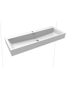 Kaldewei Puro lavabo mural 906806013001 3167, 120x46cm, effet perlant blanc , avec trop-plein, avec trou pour le robinet